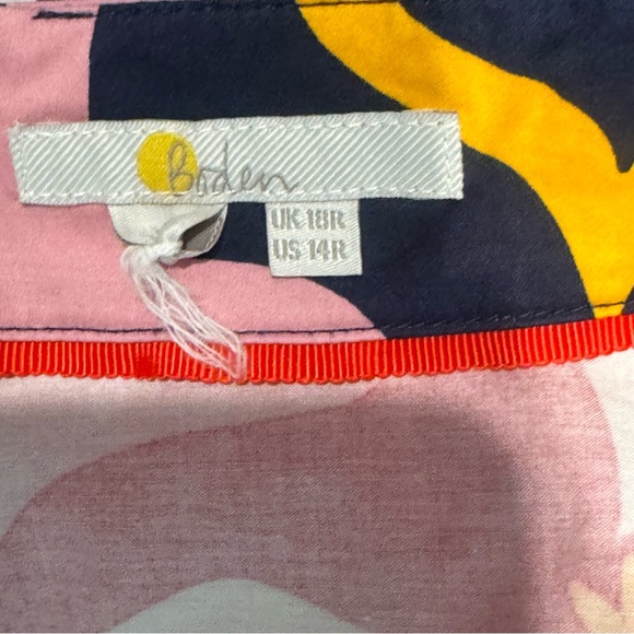 Boden Geometric Tile Print Mini Skirt Womens US 14 UK 18 Pink Navy Mod Retro - Picture 5 of 7